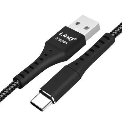 USB C kabel 5A Quick Charge, 1,2 m najlonska pletenica proti zapletanju - LinQ