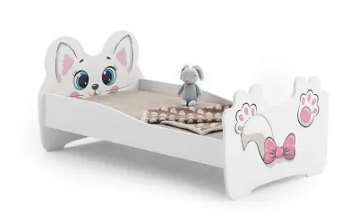 Enojna otroška postelja Pink cat 160x80 z vzmetnico