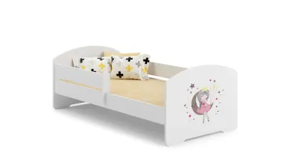 Luk - enojna postelja 160x80 z otroško grafiko, komplet ograje, vzmetnica