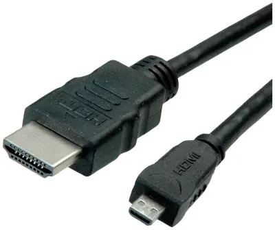 Roline green HDMI priključni kabel HDMI-A  vtič\, HDMI-mikro-D  vtič 2 m črna 11445581 #####4K UHD\, brez halogena HDMI kabel