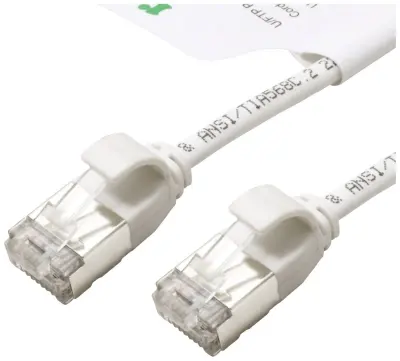 Roline green 21441699 RJ45 omrežni kabel\, Patch kabel CAT 6a U/FTP 0.30 m bela  1 kos