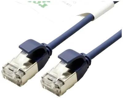 Roline green 21443341 RJ45 omrežni kabel\, Patch kabel CAT 6a U/FTP 0.30 m modra  1 kos