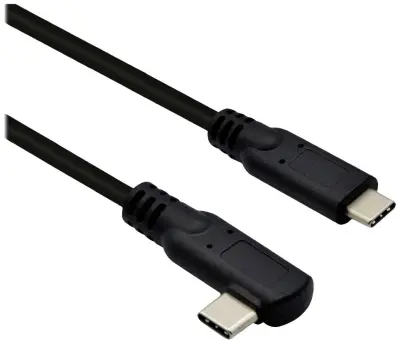 Kabel ROLINE USB 3.2 Gen 2x2\, Emark\, CC\, ST/ST\, 20Gbit/s\, 100W\, kotni\, črn\, 1 m Roline USB-C kabel  USB-C® vtič 1.00 m črna  11029075