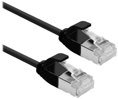 Roline 21153351 RJ45 omrežni kabel\, Patch kabel CAT 6a U/FTP 0.30 m črna  1 kos