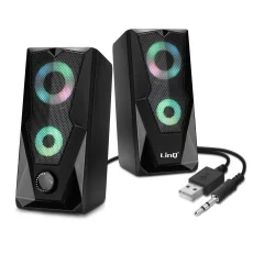 Žicni RGB racunalniški igralni zvocnik, 2.0 zvocnik, LinQ A5005 - crn