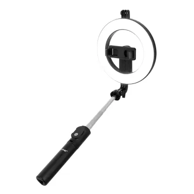 Obrocna lucka za pametni telefon Selfie Stick, vgrajen stojalo in sprožilec Bluetooth, Linq ZP9906 - crna