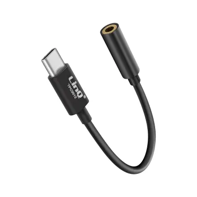 LinQ USB tip C na 3,5 ženski avdio adapter - crn