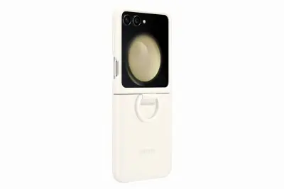SAMSUNG GALAXY Z FLIP5 SILICONE CASE WITH RING CREAM