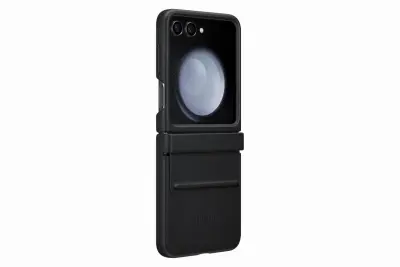 SAMSUNG GALAXY Z FLIP5 FLAP ECO-LEATHER CASE BLACK