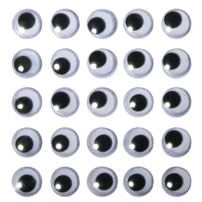 Očesa plastična, samolepljiva, 10mm ,24 kosov