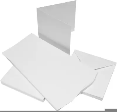 Kuverte+Vizitke, Set 50, 15,24 X 15,24cm, Bele barve