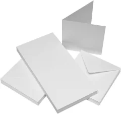 Kuverte+Vizitke, Set 50, 10,2X10,2cm, bele barve