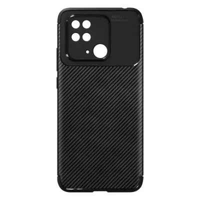Xiaomi Redmi 10C prilagodljiv gel silikonski ovitek, karbonski zakljucek - crn