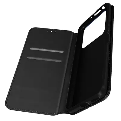 Xiaomi Poco M4 Pro 4G etui z držalom za kartico in stojalom za video, magnetni preklop - crn