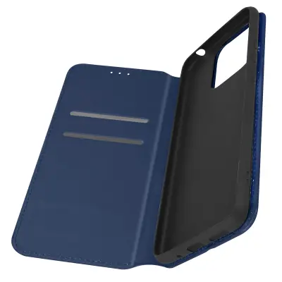 Ovitek Xiaomi Redmi 10C z držalom za kartice in podporo za video, polnocno modra magnetna loputa