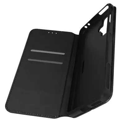 Ovitek Xiaomi Poco F4 GT z držalom za kartico in video podporo, magnetni preklop - crn