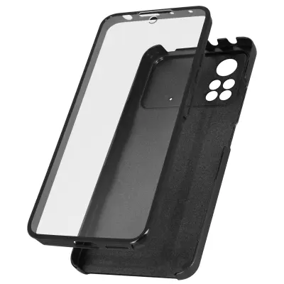 Xiaomi Poco X4 Pro 5G Integral Case Transparent Front and Black Rigid Back
