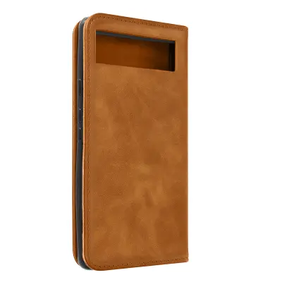 Ovitek za Google Pixel 6a, denarnica z magnetnim preklopom in stojalo za video - Camel