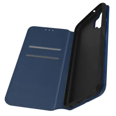 Ovitek za Samsung Galaxy A13 4G z držalom za kartice in podporo za video, magnetna loputa - polnocno modra