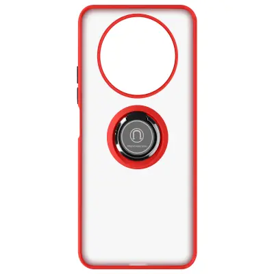 Ovitek Honor Magic4 Lite z držalom za prstan, hrbtna stran z zamrzovanjem proti prstnim odtisom, združljiv z magnetnim stojalom - rdec