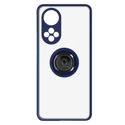 Ovitek za Honor 50 in Huawei Nova 9, odporen proti udarcem, z držalom za prstan in trdo hrbtno stranjo z ucinkom dima - moder