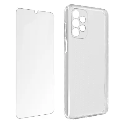 Samsung Galaxy A13 4G 360° Protection Pack: prozorna mehka torbica, prozorno kaljeno steklo