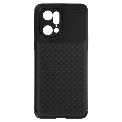 Oppo Find X5 Pro silikonski gel upogljiv ovitek, karbonski zakljucek - crn