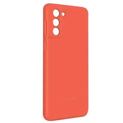 Originalni silikonski ovitek mehak na dotik za Galaxy S21 FE - rdec