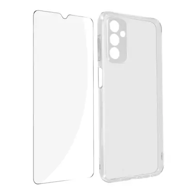 Samsung Galaxy A23 5G in M23 5G 360° zašcitni paket: mehka torbica iz prozornega kaljenega stekla