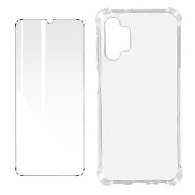 Samsung Galaxy A13 4G Premium 360° Protection Pack: mehka torbica iz kaljenega stekla, odporna na udarce - prozorna