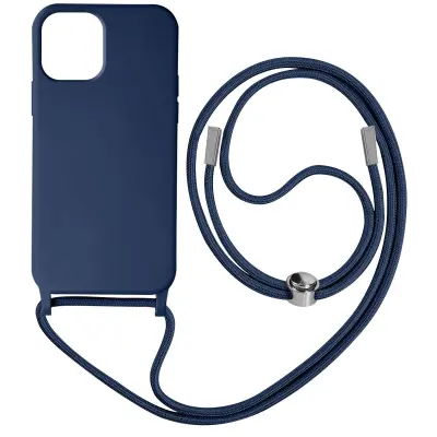 iPhone 12 in 12 Pro Semi-rigid Cord Case z mehko notranjostjo, ovratnikom - modra