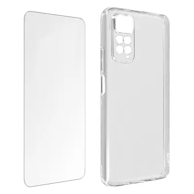 Xiaomi Redmi Note 11 in Note 11s 360° zašcitni paket: prozorno mehko ohišje, prozorno kaljeno steklo