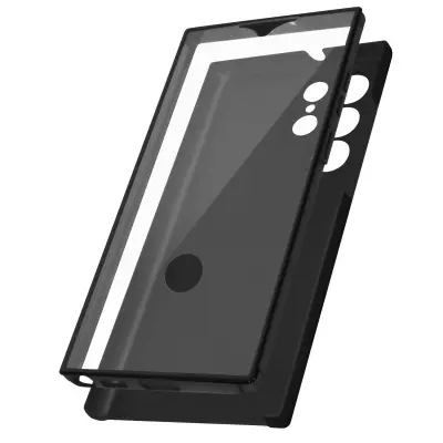 Samsung Galaxy S22 Ultra Integral Transparentna sprednja stran in crna trdna zadnja stran