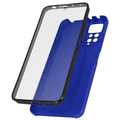 Ovitek za Xiaomi Redmi Note 11 Pro 5G s polno sprednjo in zadnjo trdo zašcito - moder