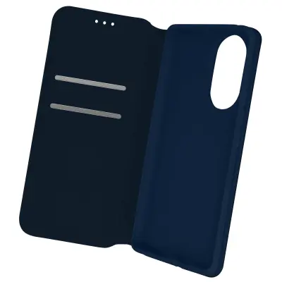 Ovitek za Honor 50 in Huawei Nova 9, magnetni preklop, držalo za kartico in video držalo iz umetnega usnja - modra