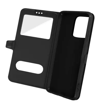 Zašcitna torbica iPhone 13 Pro Double Window in dvojni magnetni jezicek - crna