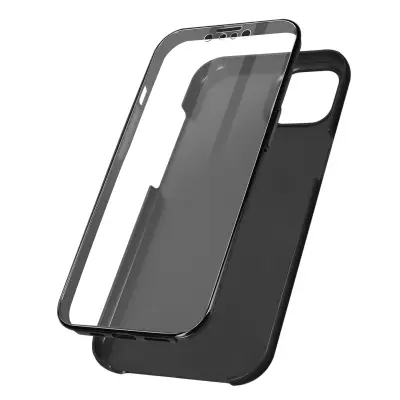 Zašcitna torbica iPhone 13 Mini Integral Front Back Rigid, soft-touch Metallic - Black