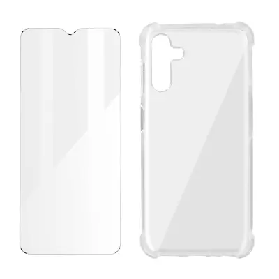 Samsung Galaxy A13 5G in A04s 360° Premium Protection Pack: mehko ohišje iz kaljenega stekla, odporno na udarce - prozorno