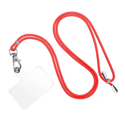 Vrvica za pametni telefon, univerzalna združljivostna torbica in ovitek z nastavljivo vrvico – rdeca