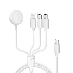 Univerzalni USB-C kabel za pametni telefon in tablicni magnetni polnilec za Apple Watch - bel