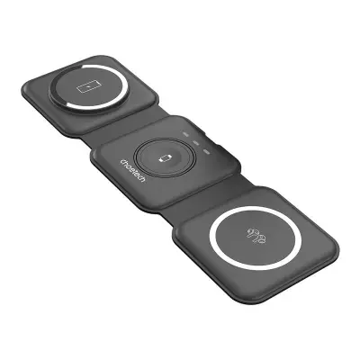 Choetech T588-F 3v1 magnetni brezžični polnilnik 15W (črn)