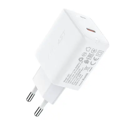 Stenski polnilec Acefast A21 30W GaN USB-C (bel)