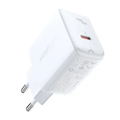 Stenski polnilec Acefast A1 PD20W, 1x USB-C (bel)