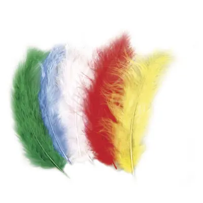 Perje puhasto mešano, različne barve, 10-15cm, 15 kom