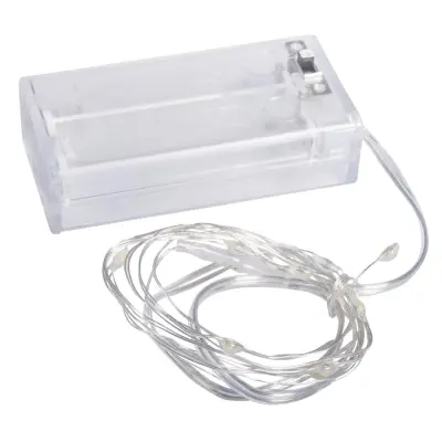 Mini LED lučke, rumena svetloba, 1,2m 10 lučk, na baterije