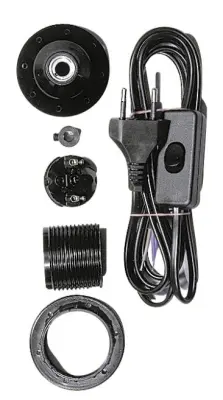 Električni kabel za luč, E 27, črn, 180 cm dolžine, s stikal