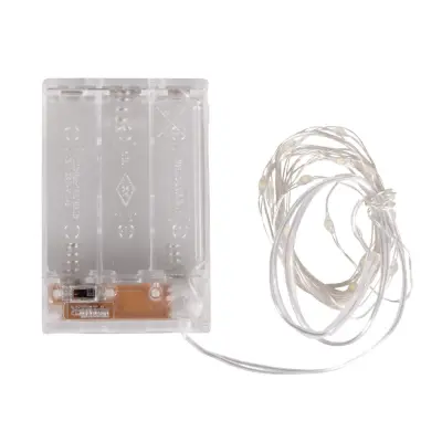 Mini LED lučke, 1,2m 10 lučk, na baterije s časovnikom