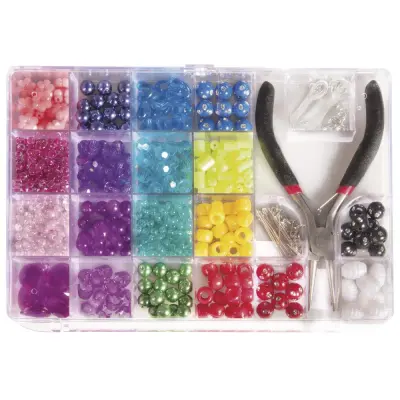 Perle set s kleščami, mešane barve 180g 20x13,5 cm