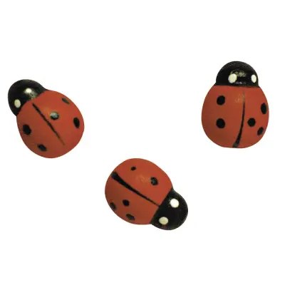 Leseni okraski: pikapolonice, 1,5 cm, mešane, 24 kom.
