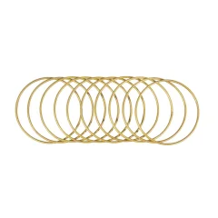 Kovinski obroči, 15 cm, zlati, set 10